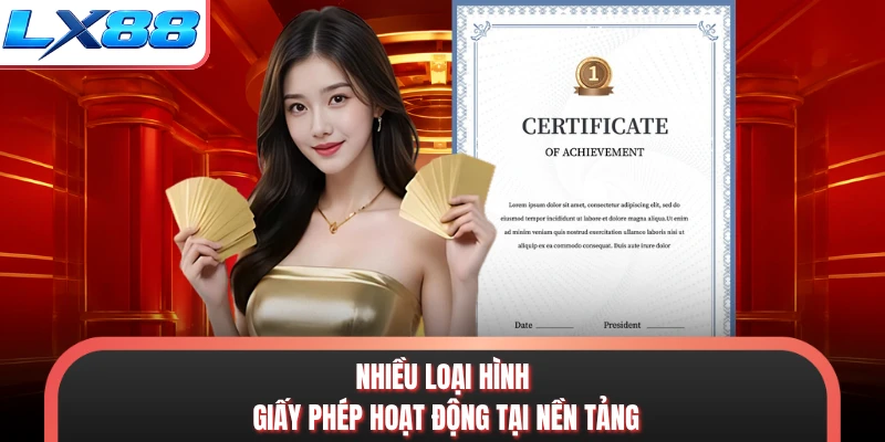 Nhiều loại hình giấy phép hoạt động tại nền tảng